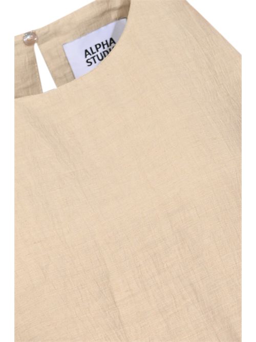 Abito corto smanicato in lino bright Alpha studio | AD-6610O2016